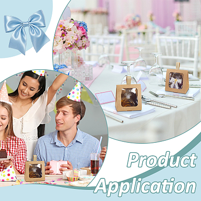 Cardboard Paper Cake Boxes with Plastic Visible Window and Handle CON-WH0117-04A-1