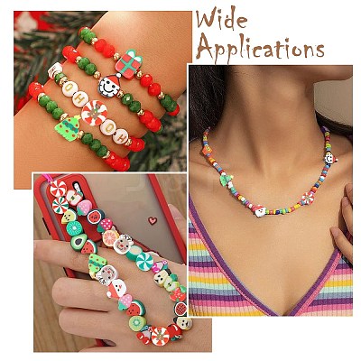 200Pcs Christmas Themes Handmade Polymer Clay Beads CLAY-CJ0001-95-1