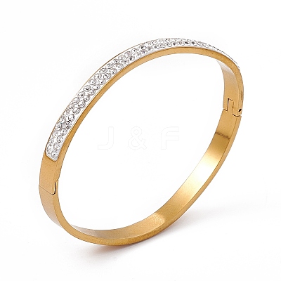 Crystal Rhinestone Hinged Bangle BJEW-F439-02G-1