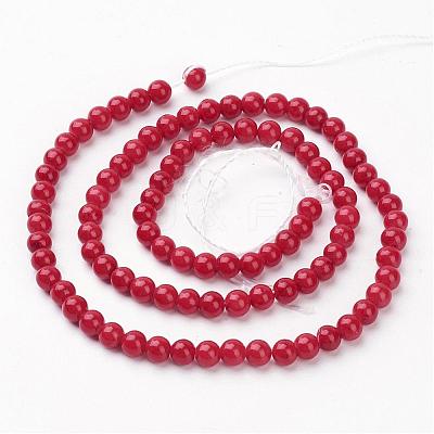 Natural Mashan Jade Round Beads Strands G-D263-4mm-XS31-1