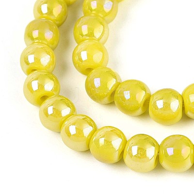 Electroplate Opaque Glass Beads Strands GLAA-T032-P6mm-AB16-1
