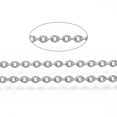 Non-Tarnish 3.28 Feet 304 Stainless Steel Chains X-CHS-S001-12A-P-1