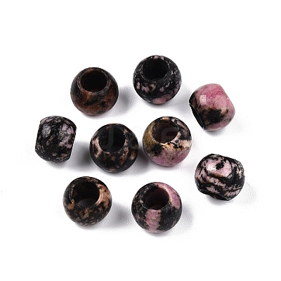 Natural Rhodonite European Beads G-T092-10mm-26-1