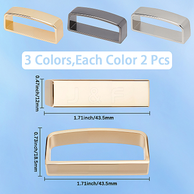 6Pcs 3 Colors Alloy Loop Keepers FIND-GF0009-14-1