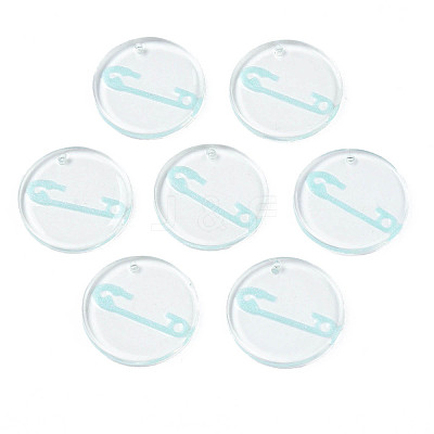 Transparent Resin Pendants RESI-N030-005D-1