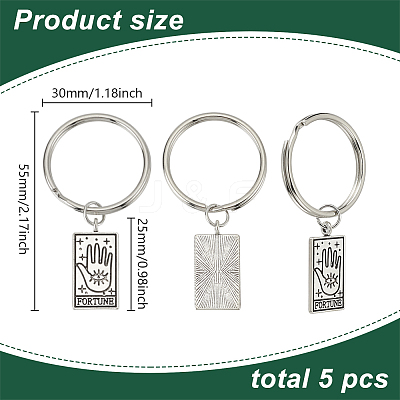 5Pcs 5 Styles Zinc Alloy Pendants Keychains FIND-HY0004-10-1