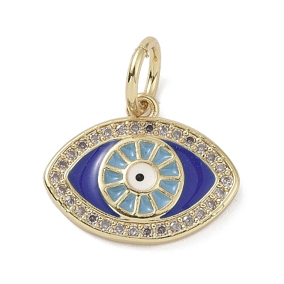 Real 18K Gold Plated Brass Micro Pave Cubic Zirconia Pendants KK-L209-072G-01-1