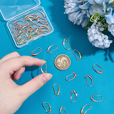 40Pcs 2 Colors Brass Earring Hooks KK-ME0002-46-1
