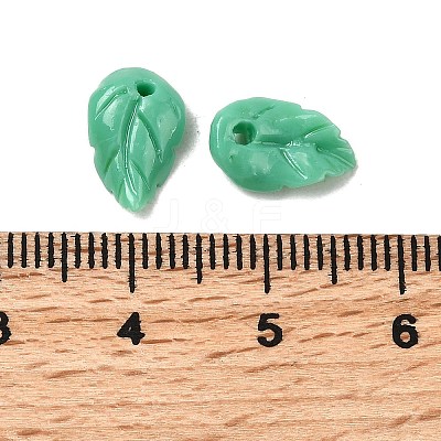 Synthetic Coral Dyed Leaf Charms CORA-Q034-01-05-1