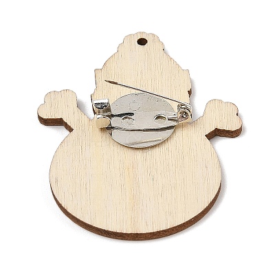Christmas Theme Wood Printed Brooches for Women LS-JEWB-Z029-01C-1