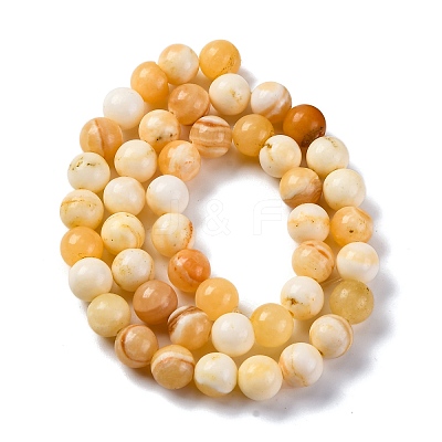 Natural Yellow Jade Beads Strands X-G-F591-17-8MM-1