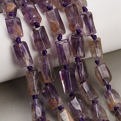 Natural Purple Phantom Quartz/Purple Lodolite Quartz Beads Strands GG-CBACBBC-A01-01-1