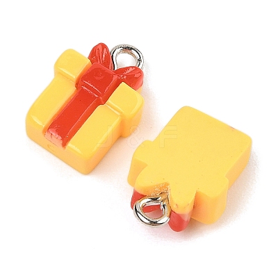 Christmas Theme Opaque Resin Pendants RESI-S08-02G-1