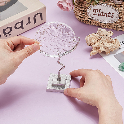 Moon Shaped Alloy Crystal Ball Holder PALLOY-WH0816-007S-1
