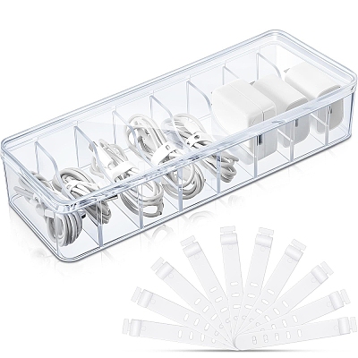 Rectangle Plastic Cable Organizer Storage Boxes PW-WG97164-01-1