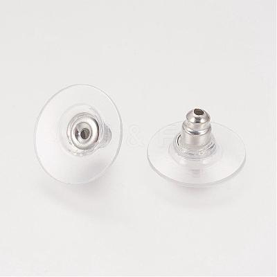 Brass Bullet Clutch Bullet Clutch Earring Backs with Pad KK-E446-14P-1