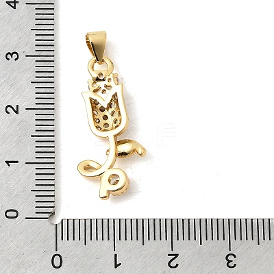 Brass Micro Pave Clear Cubic Zirconia Pendants KK-A296-07B-G-1