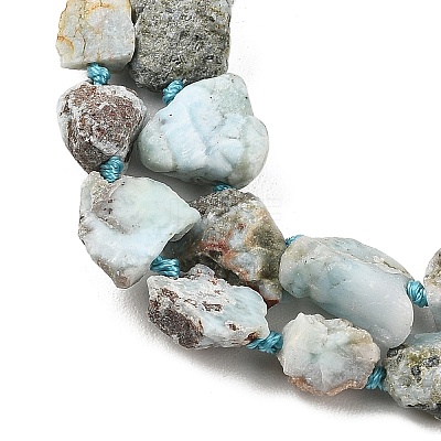 Raw Rough Natural Larimar Beads Strands G-D101-A06-01-1