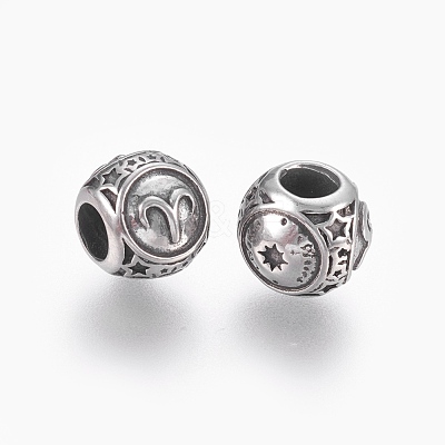 316 Surgical Stainless Steel European Beads STAS-P212-18P-07-1