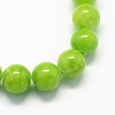 Natural Dyed Yellow Jade Gemstone Bead Strands G-R271-4mm-Y12-1