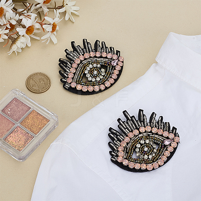 2Pcs Eye Cloth Lapel Brooches for Backpack Clothes JEWB-FG0001-57-1