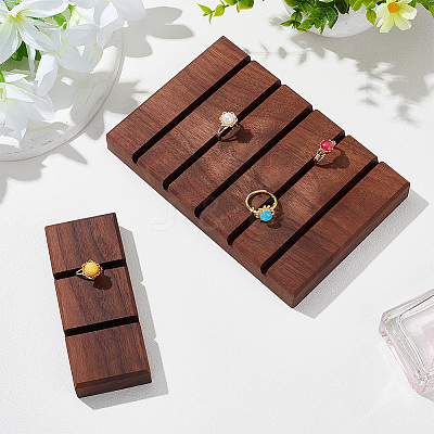 2-Slot Walnut Wood Ring Displays RDIS-WH0001-32A-1