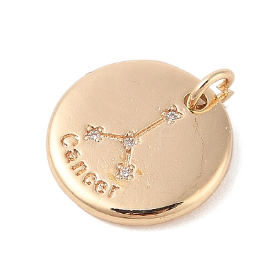 Brass with Clear Cubic Zirconia Pendants KK-N256-24D-G-1