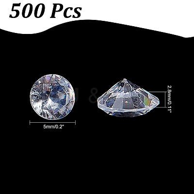 500Pcs Cubic Zirconia Cabochons ZIRC-PH0001-40-1