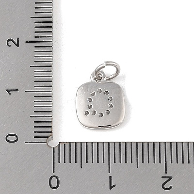 Rack Plating Brass Micro Pave CLear Cubic Zirconia Charms KK-E110-14P-Q-1