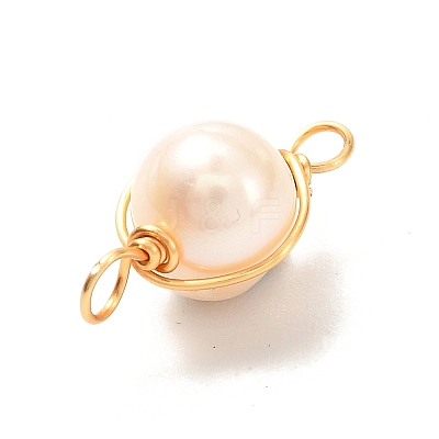 Natural Cultured Freshwater Pearl Beads Links Connectors X1-PALLOY-JF00944-1