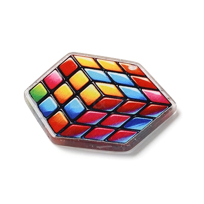 Printed Transparent Acrylic Pendants OACR-S045-03F-1