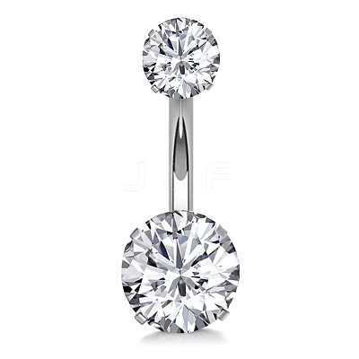Clear Cubic Zirconia Belly Button Rings WG9960A-27-1