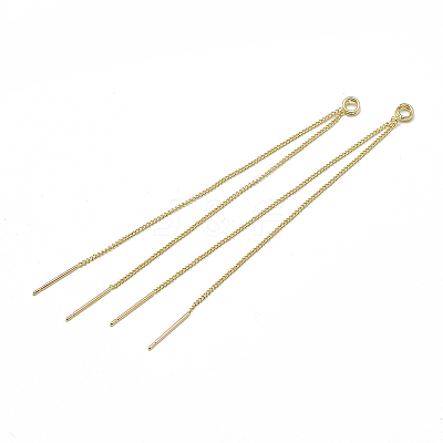 Brass Chain Stud Earring Findings KK-T032-170G-1