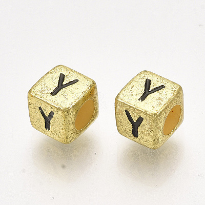 Acrylic Beads PB43C9308-G-Y-1