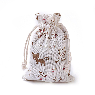 Burlap Kitten Packing Pouches LS-ABAG-I001-10x14-03-1
