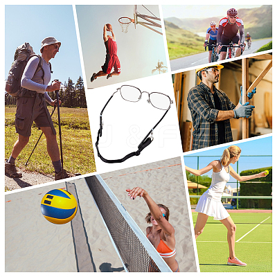 4Pcs Nylon Adjustable Sports Eyeglass Strap with Buckle AJEW-GF0006-70-1