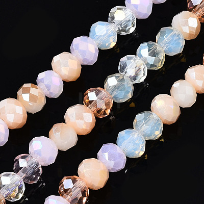 Electroplate Glass Beads Strands X-EGLA-T020-12E-1