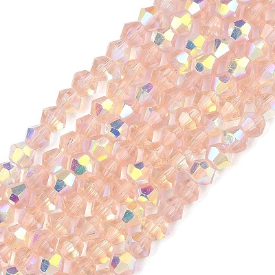 Electroplate Transparent Glass Beads Strands EGLA-K015-18B-1
