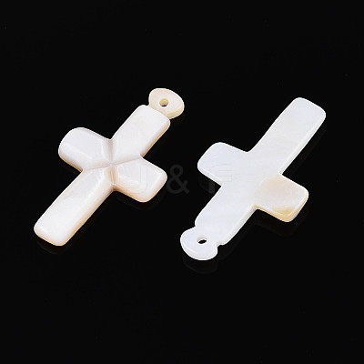 Natural Freshwater Shell Pendants SHEL-N038-08-1