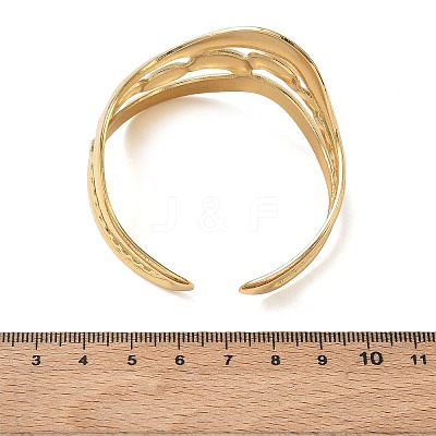 304 Stainless Steel Cuff Bangles for Women SA-CBAEBCF-01G-B-1