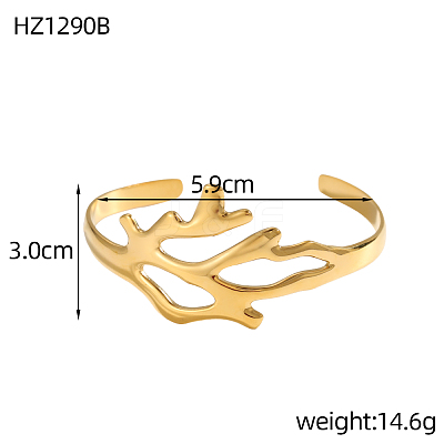 304 Stainless Steel Cuff Bangles STAS-OY009-17G-1