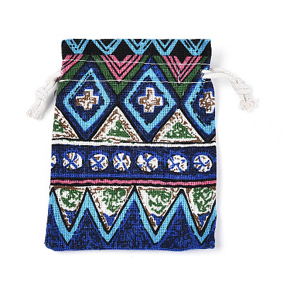 Ethnic Style Burlap Packing Pouches ABAG-N009-06B-02-1