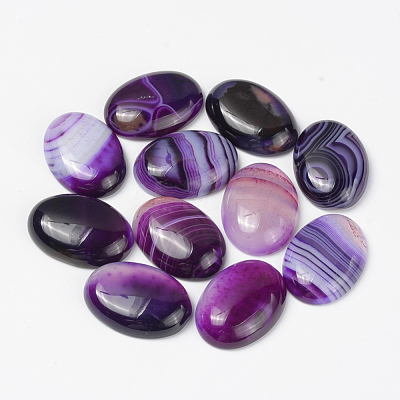 Natural Striped Agate/Banded Agate Cabochons X-G-R415-13x18-11-1