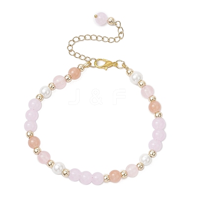 Glass Round Beaded Bracelets BJEW-JB12072-01-1