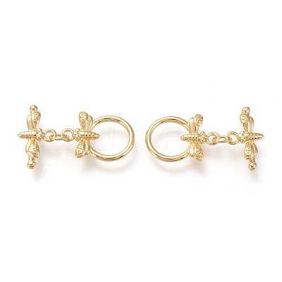 Brass Toggle Clasps X-KK-F820-06G-1