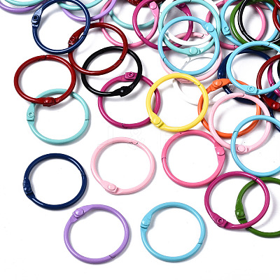 Spray Painted Iron Split Key Rings X-IFIN-T017-01-1
