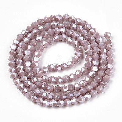Opaque Solid Color Electroplate Glass Beads Strands EGLA-A039-P2mm-A13-1