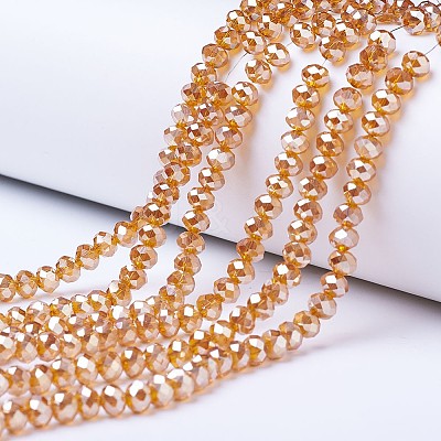 Electroplate Glass Beads Strands EGLA-A034-T4mm-C14-1