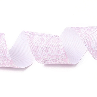 Floral Pattern Printed Grosgrain Ribbon OCOR-I010-04B-1