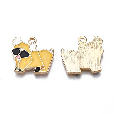 Rack Plating Alloy Enamel Pendants ENAM-S122-90-1